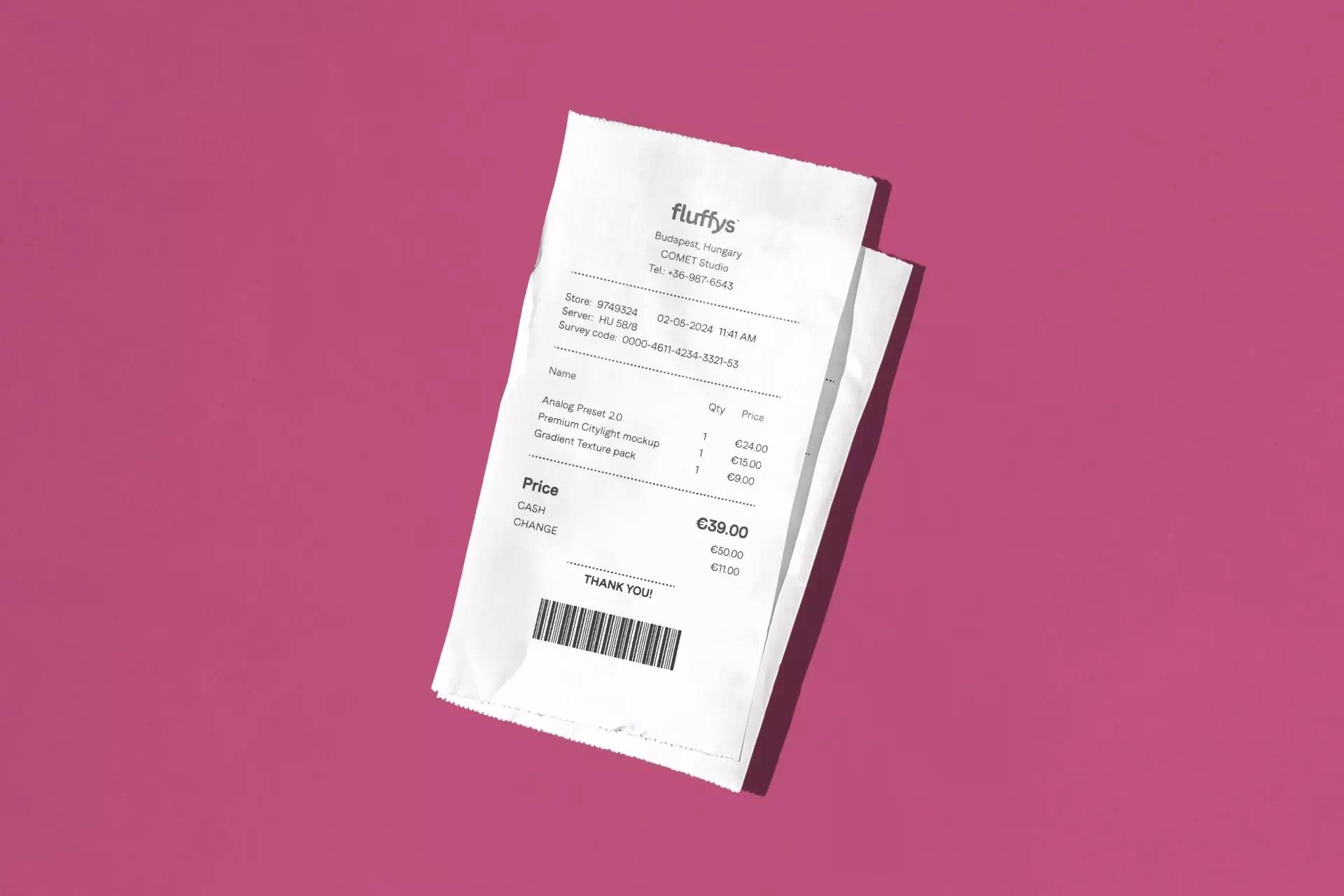 Picture of Receipt Mockup